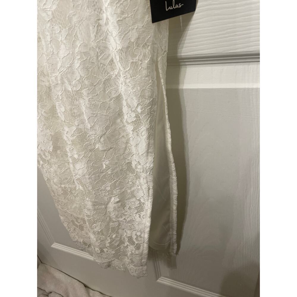 Lulus Romantic Message White Lace Midi Dress XS Bridal Shower Wedding NWT - Picture 8 of 12